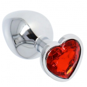 Plug anale heart jewel (Medium) Red