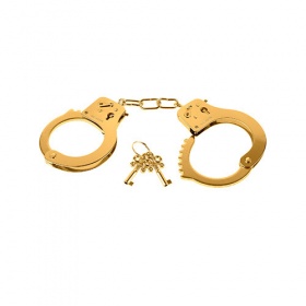 MANETTE DORATE FETISH FANTASY GOLD METAL CUFFS