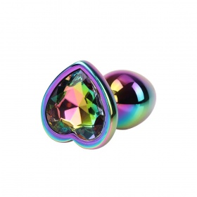 Plug Anale Rainbow Heart Gem